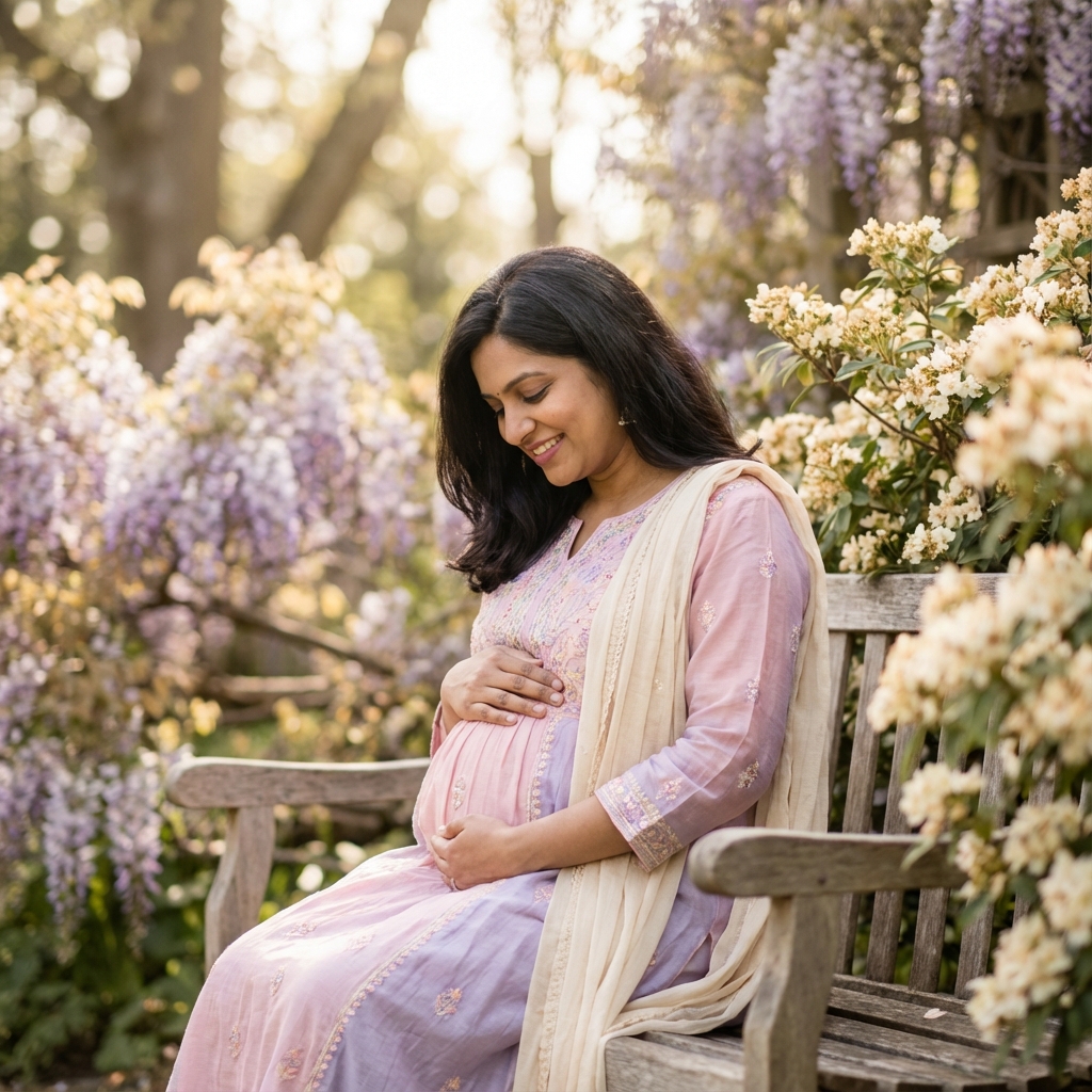 Happy pregnant woman